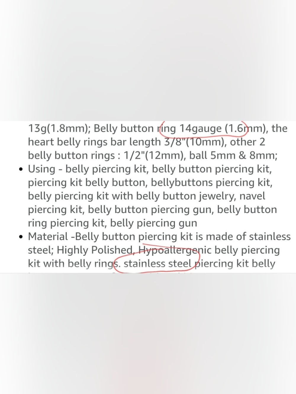 Belly Rings Set Of 3 - Picture 3 of 3